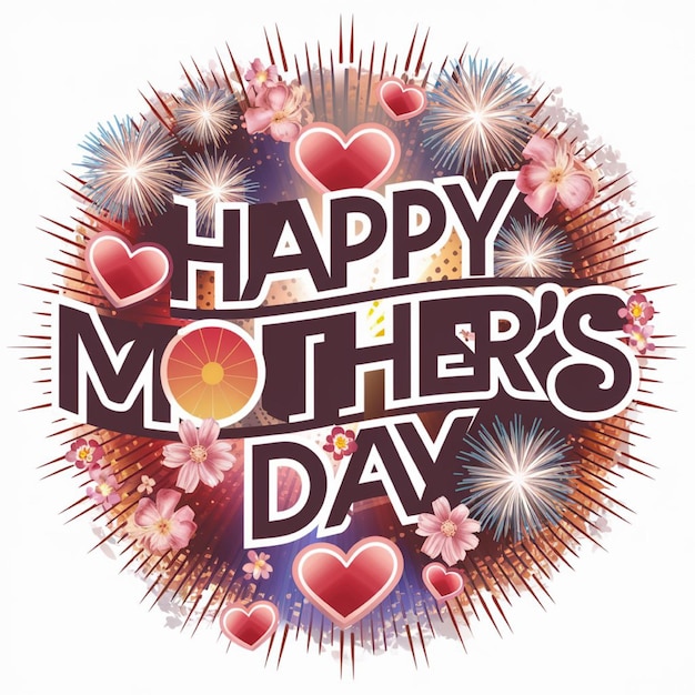 a round poster with the words happy mothers day on it