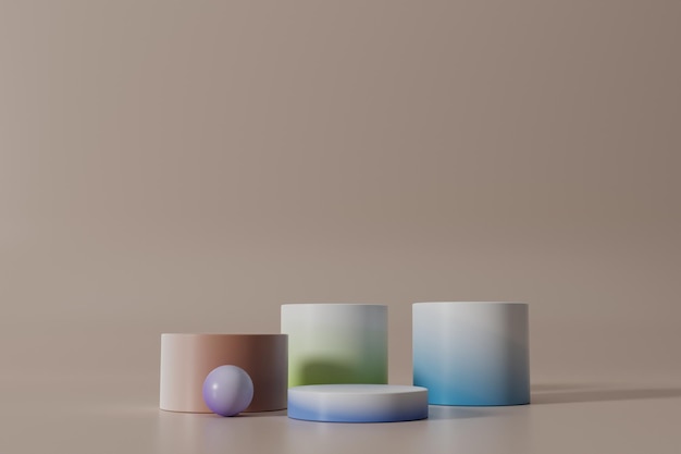 Round product display with gradient color on 3d render