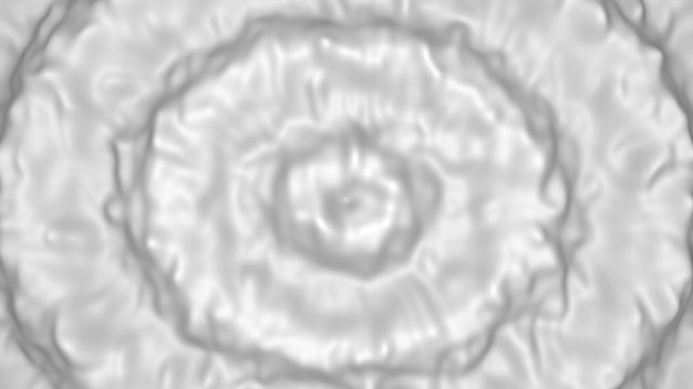 흰색 액체 표면 우유 또는 크림 질감에 둥근 잔물결 3d 렌더링 그림 추상화