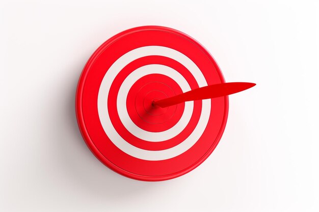 Round shaped target with arrow on white background