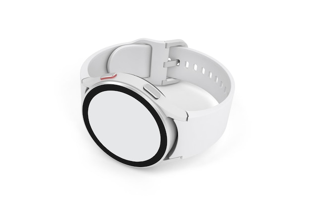 Round Smart Watch Front View Isolated In White Background