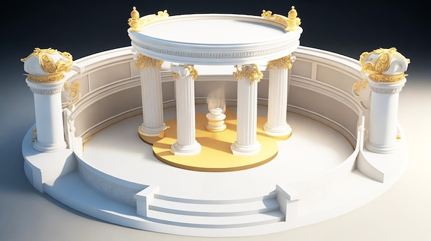 Round stage in the classical round stage 3d rendering AI Image