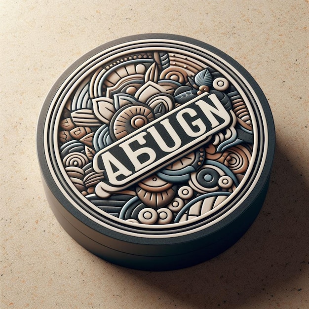 round sticker design mockup