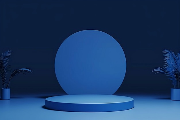 Photo a round table with a blue circle on it