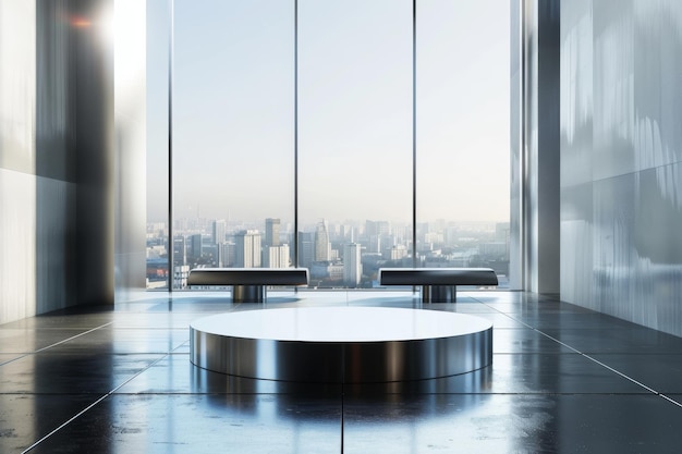 Круглый стол с видом на город