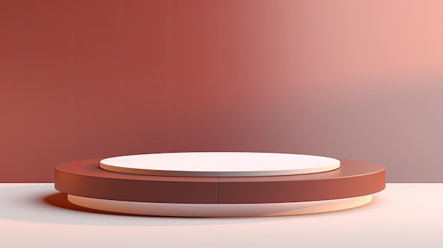 a round table with a light on it