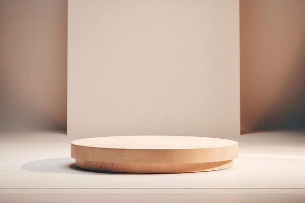 a round table with a round base and a round table with a white box on it.