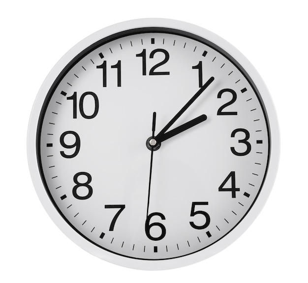 Photo round wall clock isolated on white