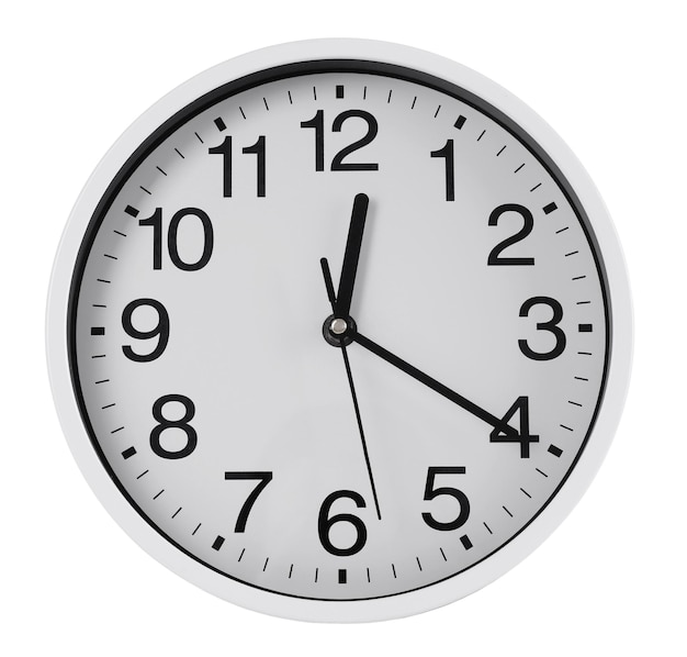 Photo round wall clock isolated on white