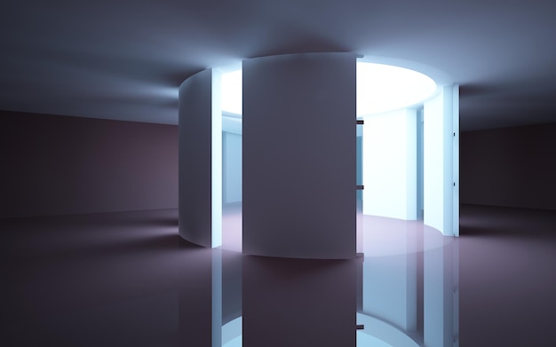 A round white door is in a dark room with a light on it.