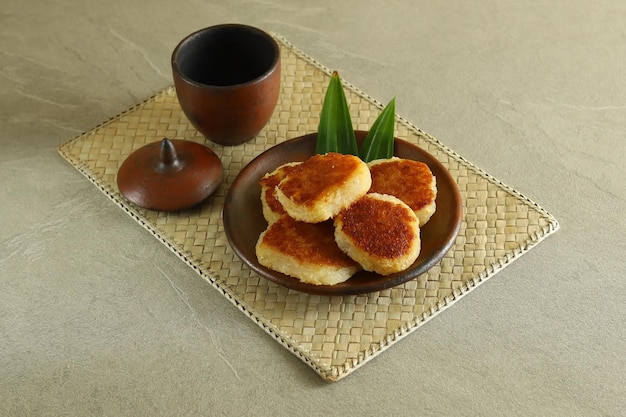 Round Wingko Babat, Traditional Indonesian Snack Made from Glutinous Rice Flour, Sugar.