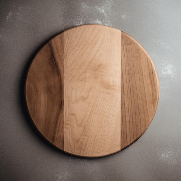 A round wooden board sign