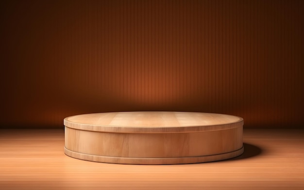 Round wooden circle on a wooden table