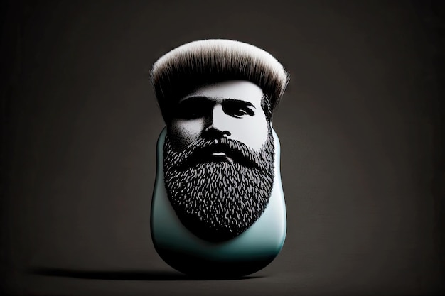 Rounded brush for beard to care and trim facial hair