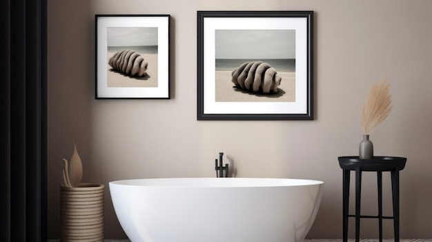 Rounded Forms Framed Art Prints For Bathroom Decor