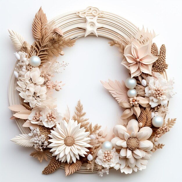 Photo rounded frame flowers