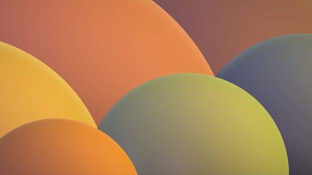 Rounded shapes with color gradient Saturated picture for wallpaper Background or screensaver