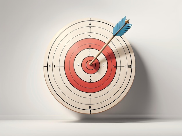 RoundShaped Target with Arrow on White Background