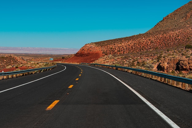 Route 66 in California Barren scenery Endless straight