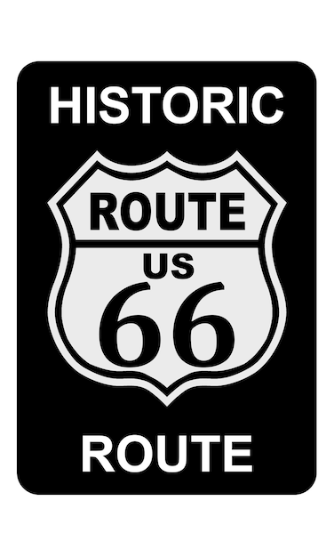 Route 66 old historic traffic sign