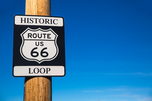 Route 66 road sign in Arizona USA