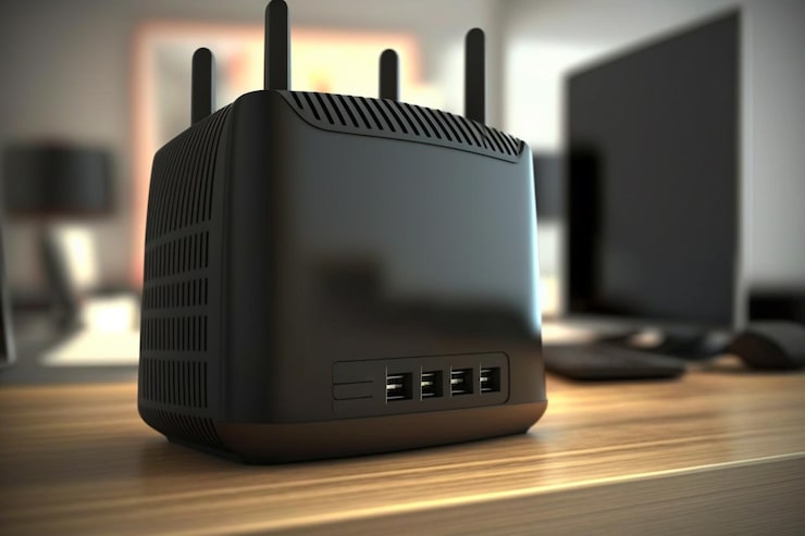 Photo router on the table router is a device that forwards data packets between computer networks creating a set of overlay networks it is connected to two or more data lines from different networks