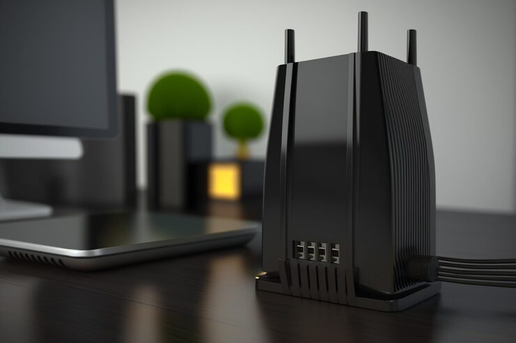 Photo router on the table router is a device that forwards data packets between computer networks creating a set of overlay networks it is connected to two or more data lines from different networks