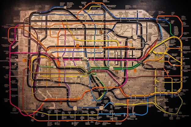 Photo routes map with subway routes