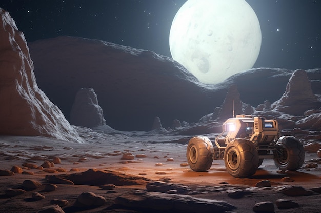 Rover Exploring Alien Moons