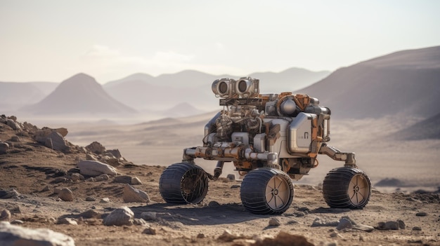 Premium AI Image  A rover a tireless explorer mapping uncharted 