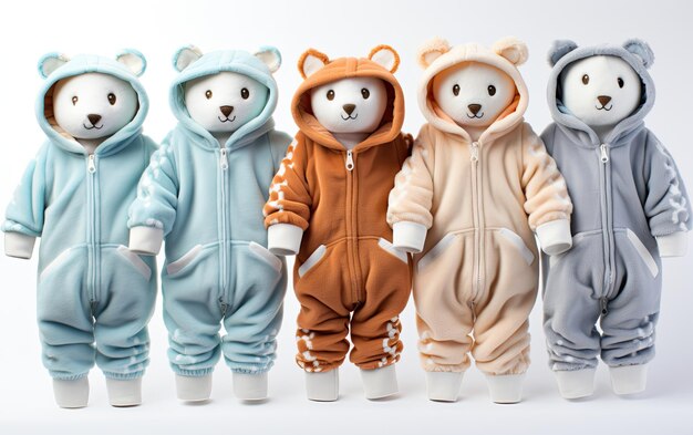 Row of Baby Ones Wearing Animal Onesuits