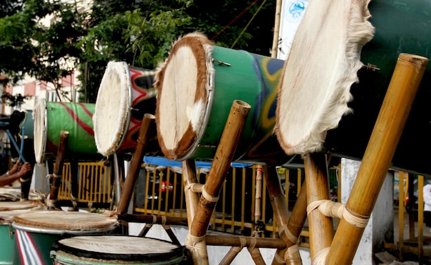 Row of bedug outdoors
