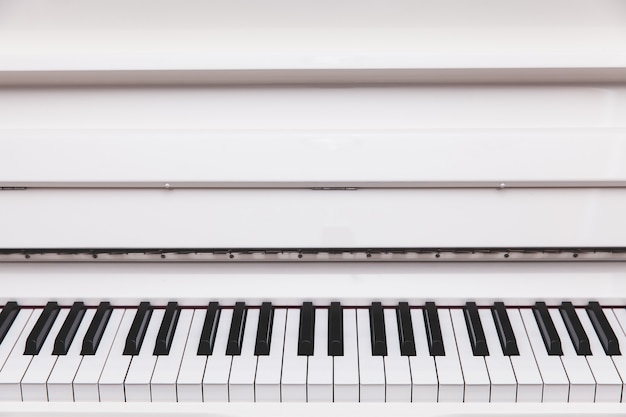 Row of black and white piano keyboard with blank area on top.