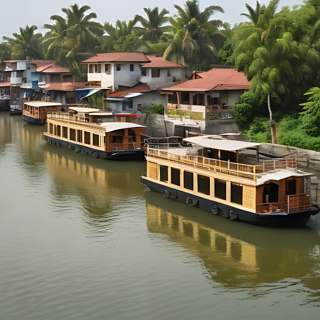 a row of boats with a sign that says quot hotel quot on the top