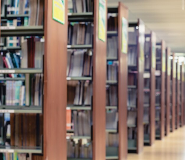 Photo row of books in library