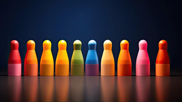 A row of bowling pins with the word bowling on the top.