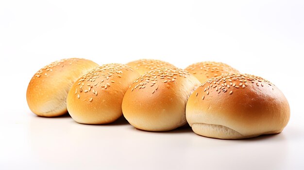 Photo a row of buns with sesame seeds on top of them