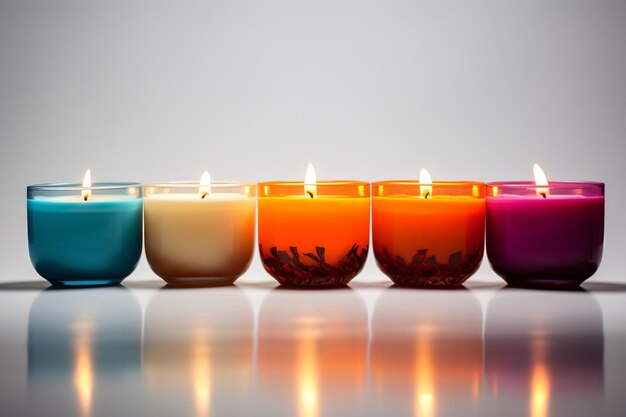 A row of candles sitting in a row