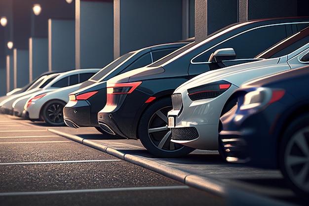 A row of cars with the word tesla on the front.