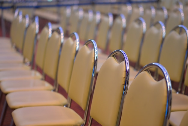 Row of chairs in the meeting hall conference