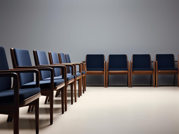 Photo a row of chairs in a room