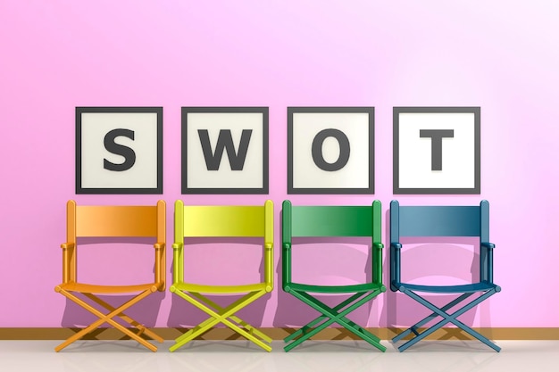 SWOT 컨셉의 의자 줄