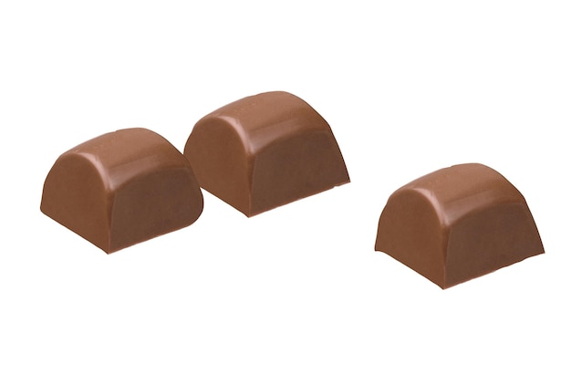 Row of chocolate truffles