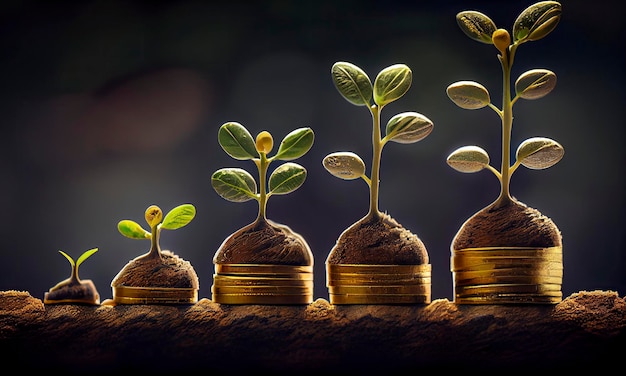 Photo a row of coins with the word plant on them