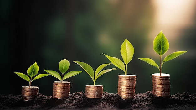 A row of coins with the words plant on the top.