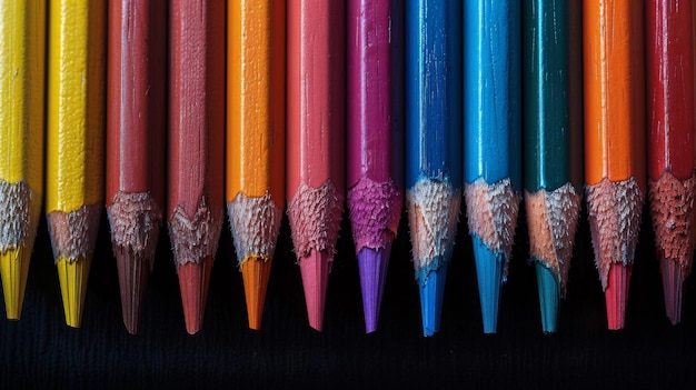 Row of Colored Pencils