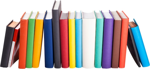 Photo row of colorful books