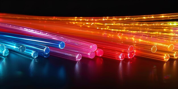 Photo a row of colorful straws with the words  light  on them