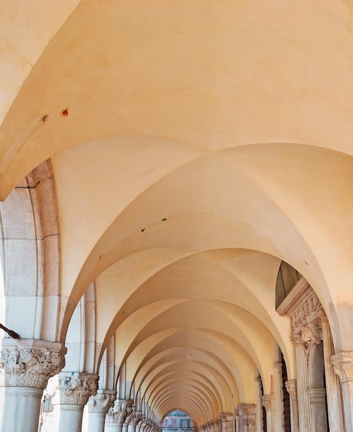 Row of columns in a San Marco square arcade