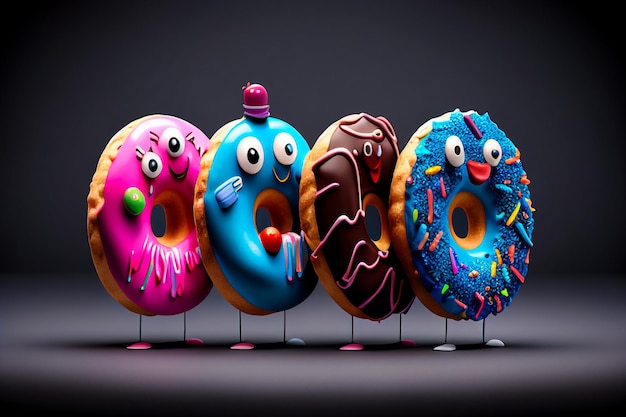 a row of doughnuts with the word o's on them